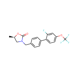 C[C@@H]1CN(Cc2ccc(-c3ccc(OC(F)(F)F)cc3F)cc2)C(=O)O1 ZINC000040939599