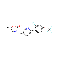 C[C@@H]1CN(Cc2ccc(-c3ccc(OC(F)(F)F)cc3F)nc2)C(=O)O1 ZINC000040937065