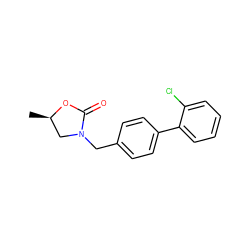 C[C@@H]1CN(Cc2ccc(-c3ccccc3Cl)cc2)C(=O)O1 ZINC000040939314