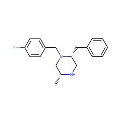 C[C@@H]1CN(Cc2ccc(F)cc2)[C@H](Cc2ccccc2)CN1 ZINC000062711930