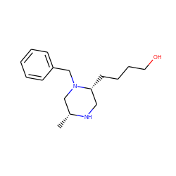 C[C@@H]1CN(Cc2ccccc2)[C@H](CCCCO)CN1 ZINC000096270766