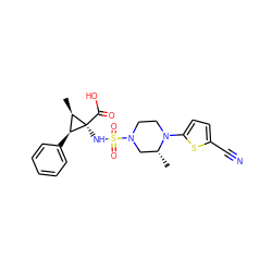 C[C@@H]1CN(S(=O)(=O)N[C@@]2(C(=O)O)[C@H](C)[C@@H]2c2ccccc2)CCN1c1ccc(C#N)s1 ZINC000071317625