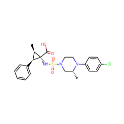 C[C@@H]1CN(S(=O)(=O)N[C@@]2(C(=O)O)[C@H](C)[C@@H]2c2ccccc2)CCN1c1ccc(Cl)cc1 ZINC000071317302