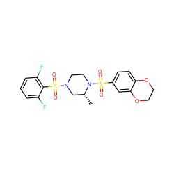 C[C@@H]1CN(S(=O)(=O)c2c(F)cccc2F)CCN1S(=O)(=O)c1ccc2c(c1)OCCO2 ZINC000036379288