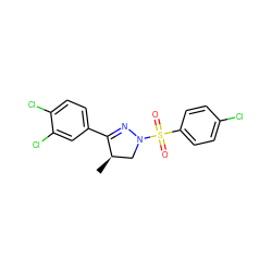 C[C@@H]1CN(S(=O)(=O)c2ccc(Cl)cc2)N=C1c1ccc(Cl)c(Cl)c1 ZINC000028472953