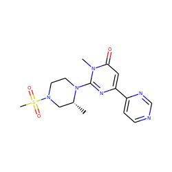 C[C@@H]1CN(S(C)(=O)=O)CCN1c1nc(-c2ccncn2)cc(=O)n1C ZINC000139487858