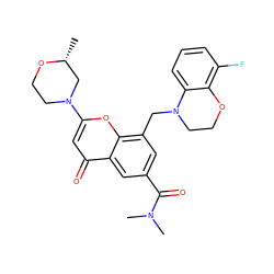 C[C@@H]1CN(c2cc(=O)c3cc(C(=O)N(C)C)cc(CN4CCOc5c(F)cccc54)c3o2)CCO1 ZINC000653850167