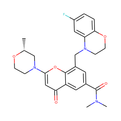 C[C@@H]1CN(c2cc(=O)c3cc(C(=O)N(C)C)cc(CN4CCOc5ccc(F)cc54)c3o2)CCO1 ZINC000653850068