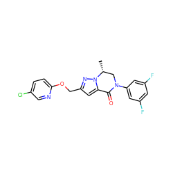 C[C@@H]1CN(c2cc(F)cc(F)c2)C(=O)c2cc(COc3ccc(Cl)cn3)nn21 ZINC000473083288