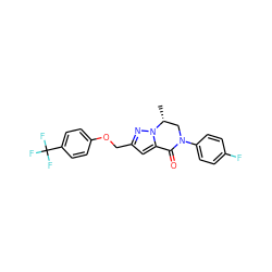 C[C@@H]1CN(c2ccc(F)cc2)C(=O)c2cc(COc3ccc(C(F)(F)F)cc3)nn21 ZINC000473105559