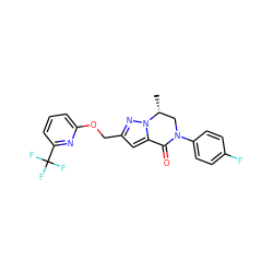 C[C@@H]1CN(c2ccc(F)cc2)C(=O)c2cc(COc3cccc(C(F)(F)F)n3)nn21 ZINC000473104964