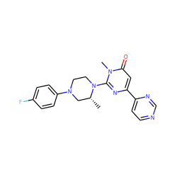 C[C@@H]1CN(c2ccc(F)cc2)CCN1c1nc(-c2ccncn2)cc(=O)n1C ZINC000114414067