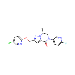 C[C@@H]1CN(c2ccc(F)nc2)C(=O)c2cc(COc3ccc(Cl)cn3)nn21 ZINC000473083646