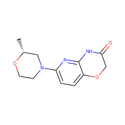 C[C@@H]1CN(c2ccc3c(n2)NC(=O)CO3)CCO1 ZINC000115879901