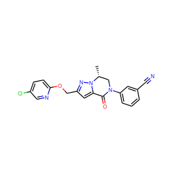 C[C@@H]1CN(c2cccc(C#N)c2)C(=O)c2cc(COc3ccc(Cl)cn3)nn21 ZINC000473104928