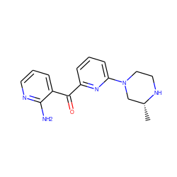 C[C@@H]1CN(c2cccc(C(=O)c3cccnc3N)n2)CCN1 ZINC000084670601