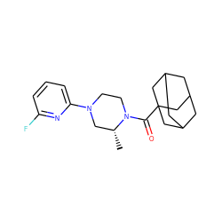 C[C@@H]1CN(c2cccc(F)n2)CCN1C(=O)C12CC3CC(CC(C3)C1)C2 ZINC000096272412