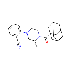 C[C@@H]1CN(c2ccccc2C#N)CCN1C(=O)C12CC3CC(CC(C3)C1)C2 ZINC000096272419