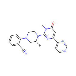 C[C@@H]1CN(c2ccccc2C#N)CCN1c1nc(-c2ccncn2)cc(=O)n1C ZINC000114417661