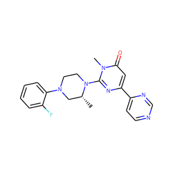 C[C@@H]1CN(c2ccccc2F)CCN1c1nc(-c2ccncn2)cc(=O)n1C ZINC000114419146