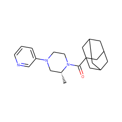 C[C@@H]1CN(c2cccnc2)CCN1C(=O)C12CC3CC(CC(C3)C1)C2 ZINC000096272421