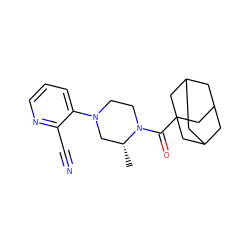 C[C@@H]1CN(c2cccnc2C#N)CCN1C(=O)C12CC3CC(CC(C3)C1)C2 ZINC000096272425