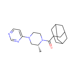 C[C@@H]1CN(c2ccncn2)CCN1C(=O)C12CC3CC(CC(C3)C1)C2 ZINC000096272418