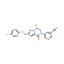 C[C@@H]1CN(c2cncc(C#N)c2)C(=O)c2cc(COc3ccc(Cl)cn3)nn21 ZINC000473084762