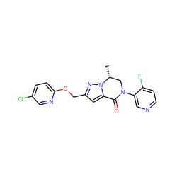 C[C@@H]1CN(c2cnccc2F)C(=O)c2cc(COc3ccc(Cl)cn3)nn21 ZINC000473082910