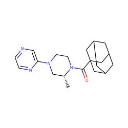 C[C@@H]1CN(c2cnccn2)CCN1C(=O)C12CC3CC(CC(C3)C1)C2 ZINC000096272414