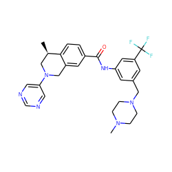 C[C@@H]1CN(c2cncnc2)Cc2cc(C(=O)Nc3cc(CN4CCN(C)CC4)cc(C(F)(F)F)c3)ccc21 ZINC000584905338