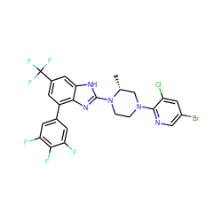 C[C@@H]1CN(c2ncc(Br)cc2Cl)CCN1c1nc2c(-c3cc(F)c(F)c(F)c3)cc(C(F)(F)F)cc2[nH]1 ZINC000038157608