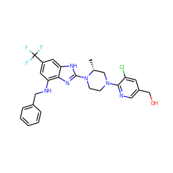 C[C@@H]1CN(c2ncc(CO)cc2Cl)CCN1c1nc2c(NCc3ccccc3)cc(C(F)(F)F)cc2[nH]1 ZINC000038157616