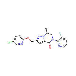 C[C@@H]1CN(c2ncccc2F)C(=O)c2cc(COc3ccc(Cl)cn3)nn21 ZINC000473082629