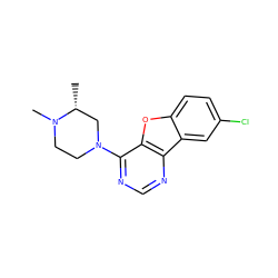 C[C@@H]1CN(c2ncnc3c2oc2ccc(Cl)cc23)CCN1C ZINC000038266161