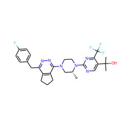 C[C@@H]1CN(c2nnc(Cc3ccc(F)cc3)c3c2CCC3)CCN1c1ncc(C(C)(C)O)c(C(F)(F)F)n1 ZINC000201144669