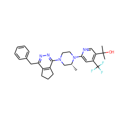 C[C@@H]1CN(c2nnc(Cc3ccccc3)c3c2CCC3)CCN1c1cc(C(F)(F)F)c(C(C)(C)O)cn1 ZINC000201146309