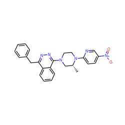 C[C@@H]1CN(c2nnc(Cc3ccccc3)c3ccccc23)CCN1c1ccc([N+](=O)[O-])cn1 ZINC000169354058