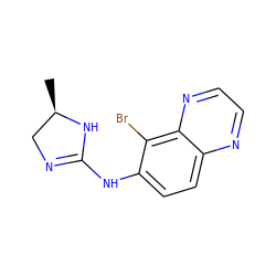 C[C@@H]1CN=C(Nc2ccc3nccnc3c2Br)N1 ZINC000026379507