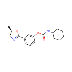 C[C@@H]1CN=C(c2cccc(OC(=O)NC3CCCCC3)c2)O1 ZINC000045286302