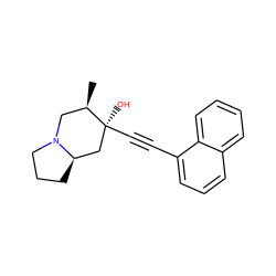 C[C@@H]1CN2CCC[C@@H]2C[C@]1(O)C#Cc1cccc2ccccc12 ZINC000043131273