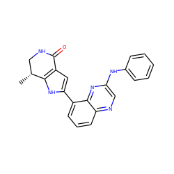 C[C@@H]1CNC(=O)c2cc(-c3cccc4ncc(Nc5ccccc5)nc34)[nH]c21 ZINC000222332278