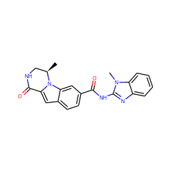 C[C@@H]1CNC(=O)c2cc3ccc(C(=O)Nc4nc5ccccc5n4C)cc3n21 ZINC000117689340