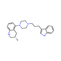 C[C@@H]1CNc2cccc(N3CCN(CCCc4c[nH]c5ccccc45)CC3)c2C1 ZINC000013674842