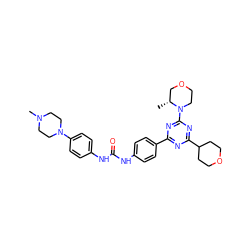 C[C@@H]1COCCN1c1nc(-c2ccc(NC(=O)Nc3ccc(N4CCN(C)CC4)cc3)cc2)nc(C2CCOCC2)n1 ZINC000049781027