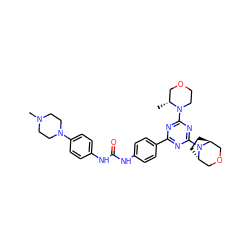 C[C@@H]1COCCN1c1nc(-c2ccc(NC(=O)Nc3ccc(N4CCN(C)CC4)cc3)cc2)nc(N2[C@H]3CC[C@H]2COC3)n1 ZINC000254134225