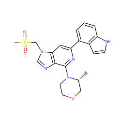 C[C@@H]1COCCN1c1nc(-c2cccc3[nH]ccc23)cc2c1ncn2CS(C)(=O)=O ZINC000299823656