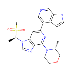 C[C@@H]1COCCN1c1nc(-c2cncc3[nH]ccc23)cc2c1ncn2[C@@H](C)S(C)(=O)=O ZINC000299823705