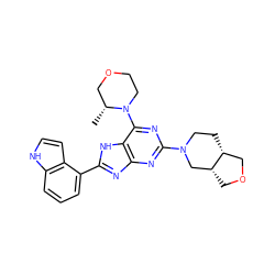 C[C@@H]1COCCN1c1nc(N2CC[C@@H]3COC[C@@H]3C2)nc2nc(-c3cccc4[nH]ccc34)[nH]c12 ZINC000207227495