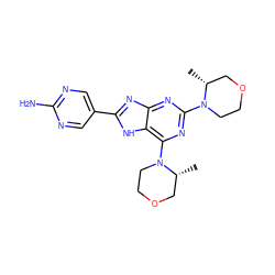 C[C@@H]1COCCN1c1nc(N2CCOC[C@H]2C)c2[nH]c(-c3cnc(N)nc3)nc2n1 ZINC000207256507